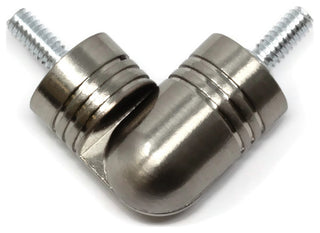 Hinged Elbow Connector for Corner Rod, Brushed Steel, 7/8"