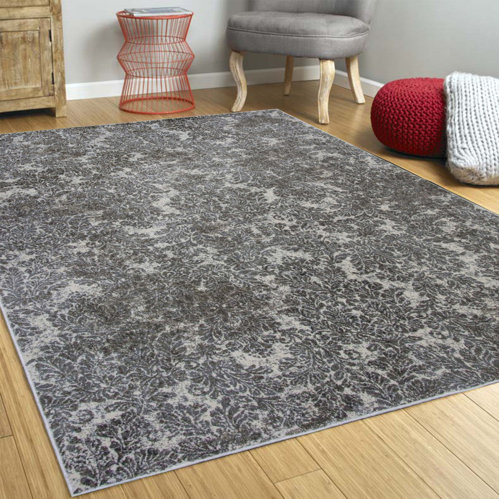 HomeRoots 7' x 11' Viscose Ivory or Sand Area Rug