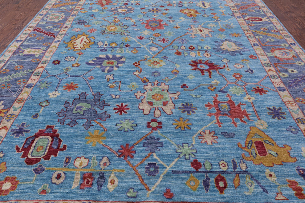 10' 1" X 13' 9" Turkish Oushak Hand Knotted Wool Rug - Q13285