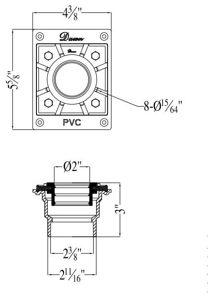 PVC Shower Drain base SDB040206