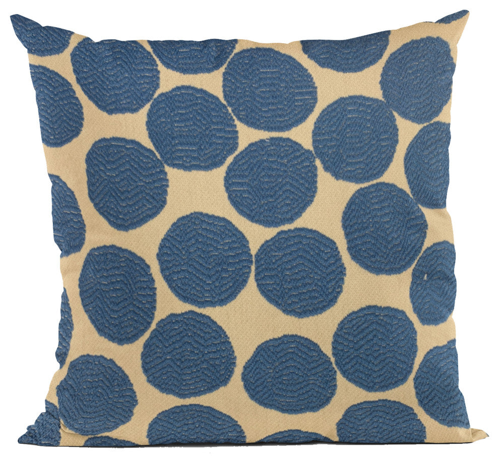 Plutus Blue Spotty Dot Luxury Throw Pillow, 22"x22"