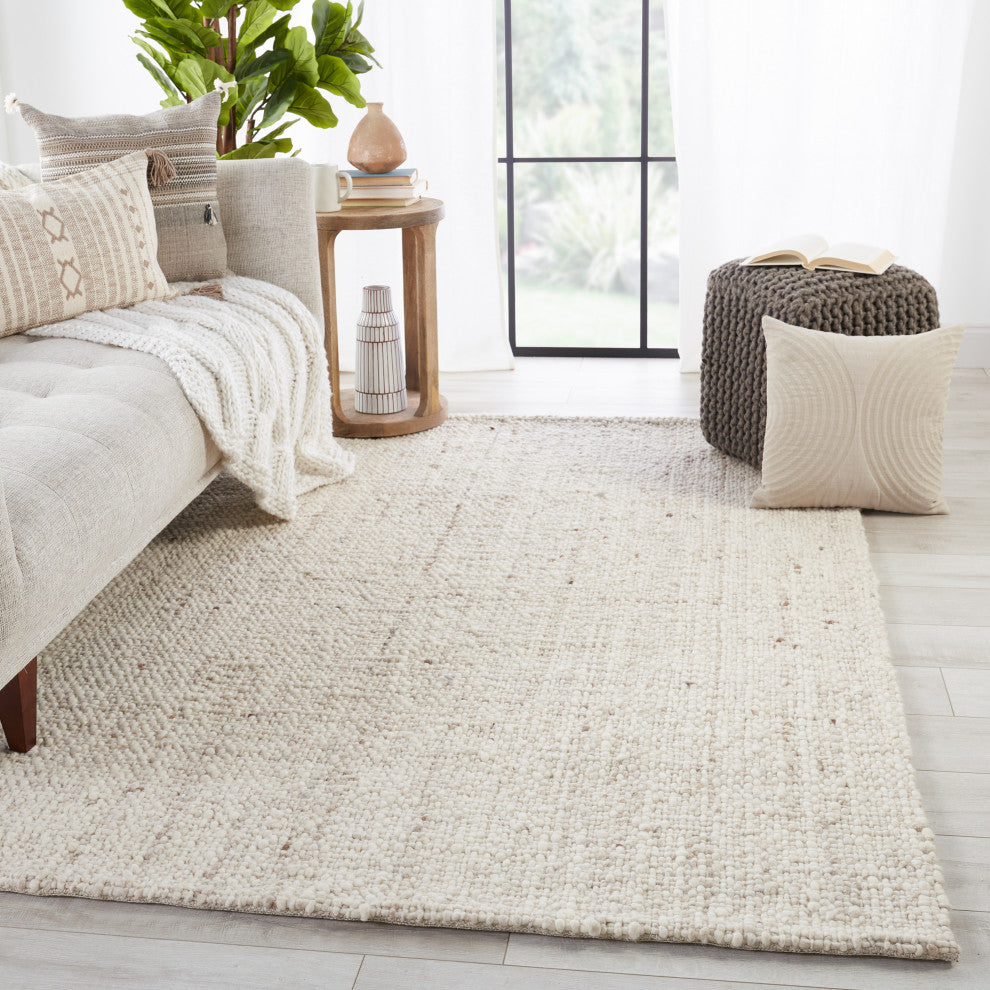 Jaipur Living Season Handmade Solid Area Rug, Cream/Tan, 5''x8''