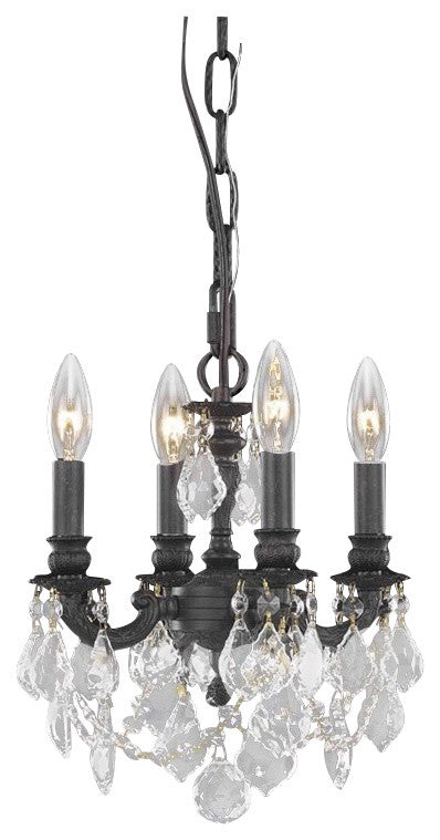 Elegant Lillie Pendant, Dark Bronze Finish With Royal Cut Crystal