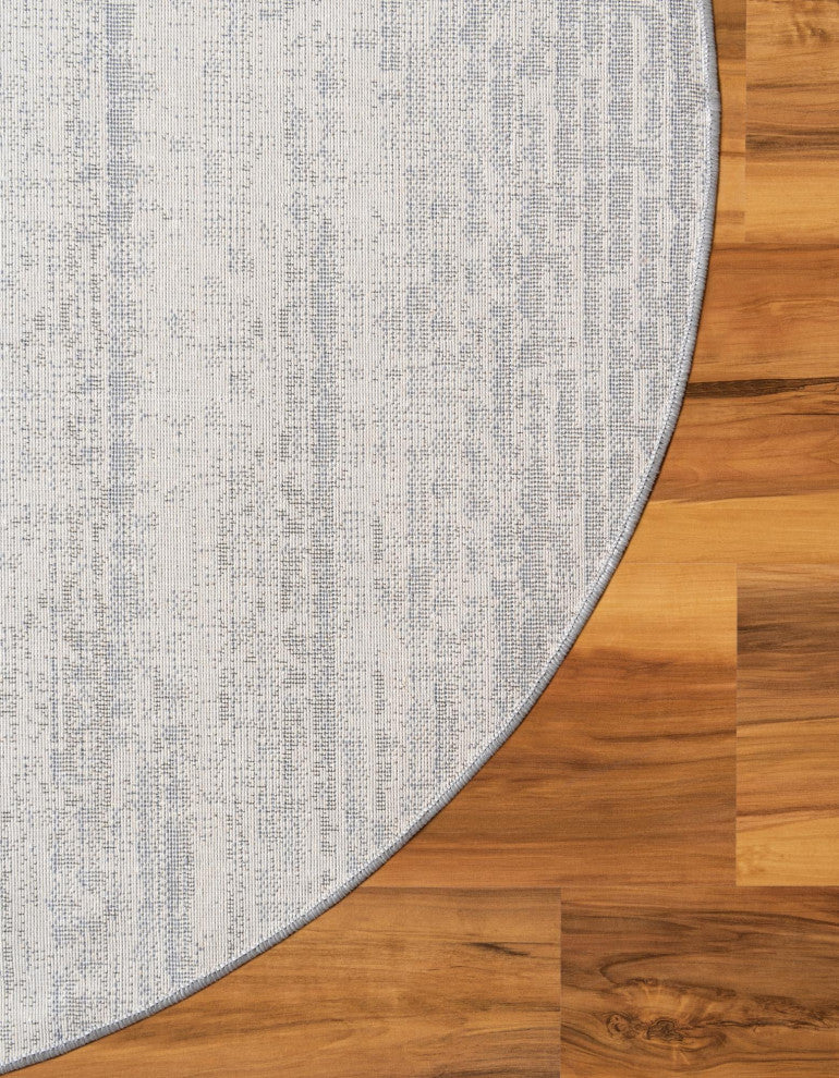Unique Loom Oasis Calm Area Rug, Cream, 4' 0 X 4' 0 Round