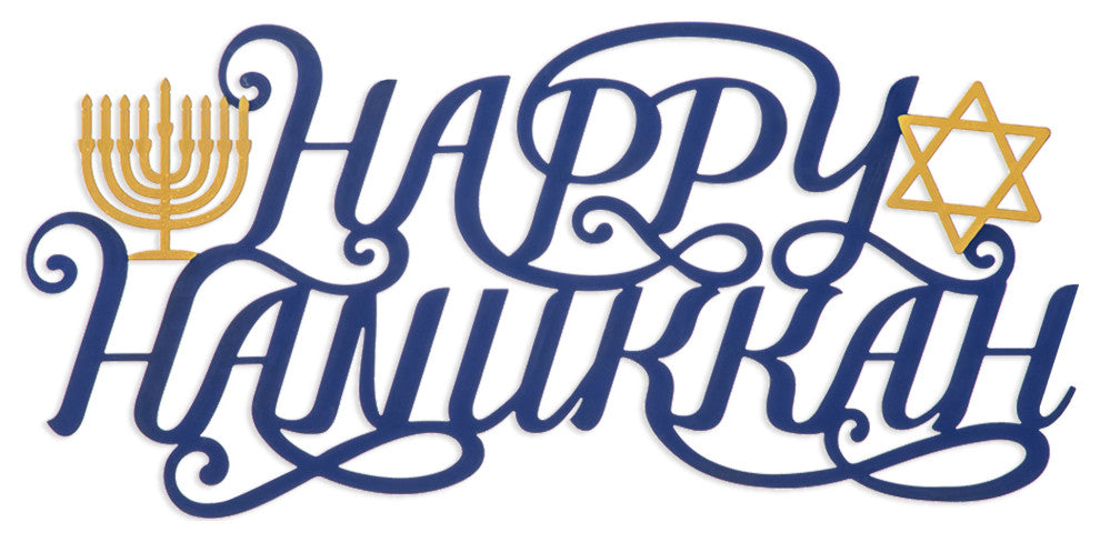 24"L Metal "Happy Hanukkah" Wall Decor