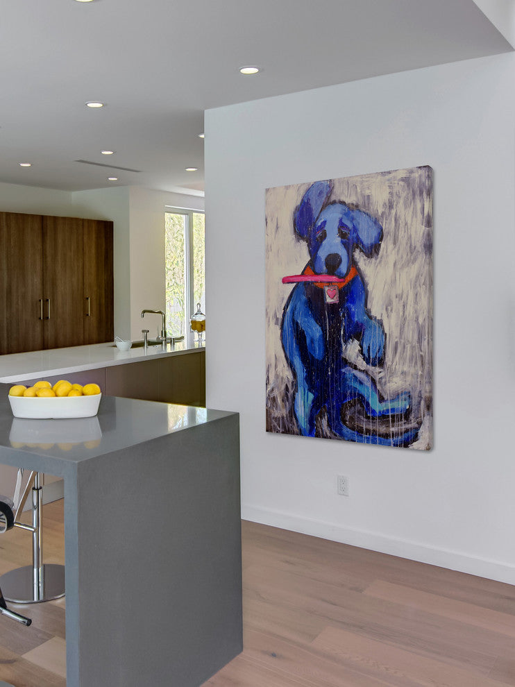 "Frisbee Caught" Painting Print on Wrapped Canvas, 40"x60"