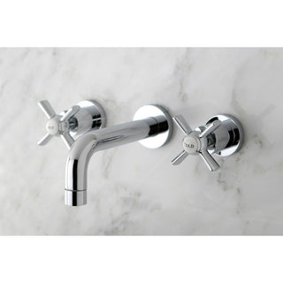 Kingston Brass Two-Handle Wall Mount Bathroom Faucet, Polished Chrome
