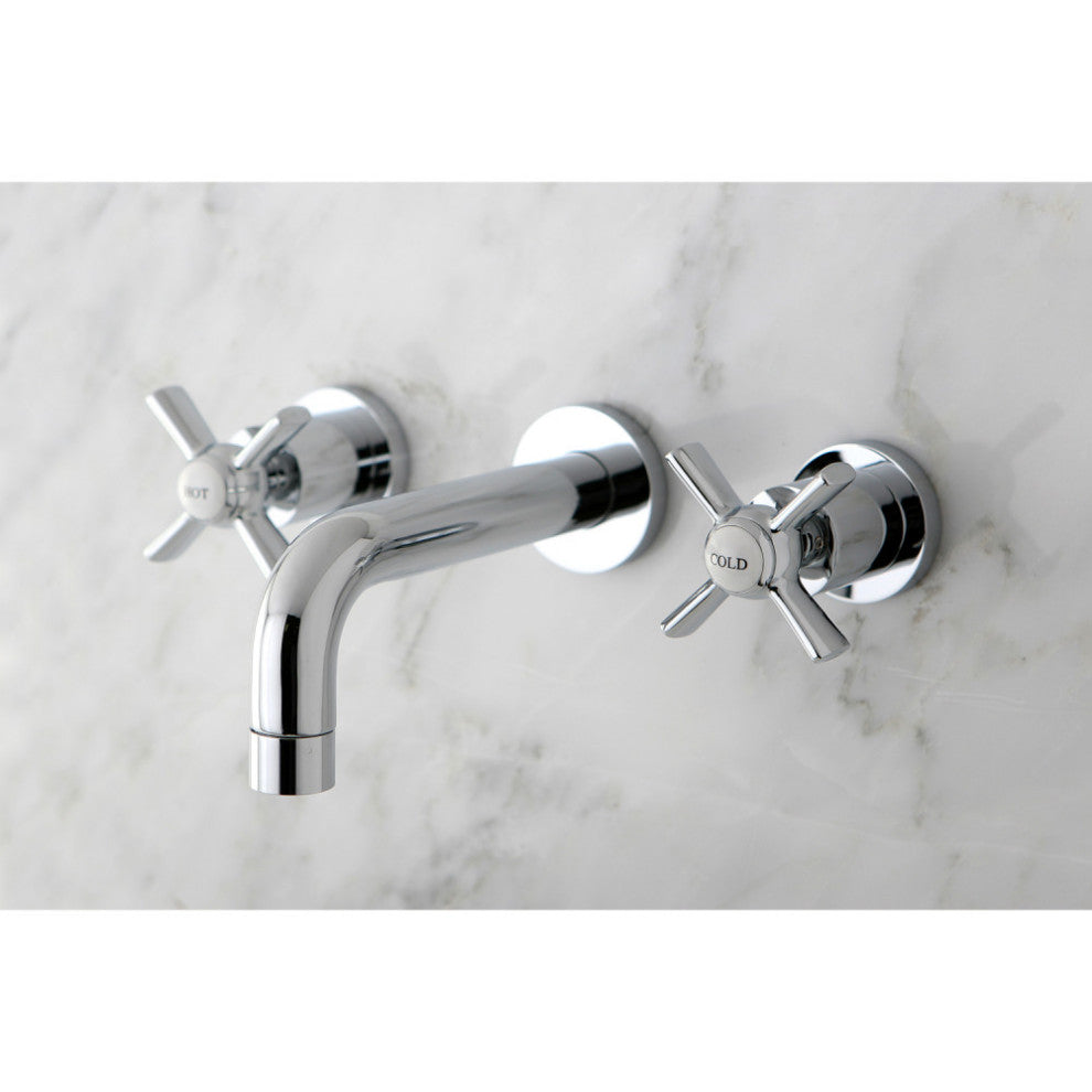Kingston Brass Two-Handle Wall Mount Bathroom Faucet, Polished Chrome
