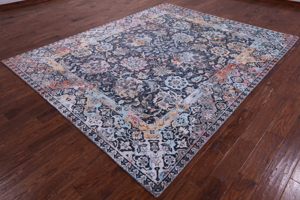 Wool & Silk Persian Hand Knotted Rug 7' 11" X 9' 9" - Q15554