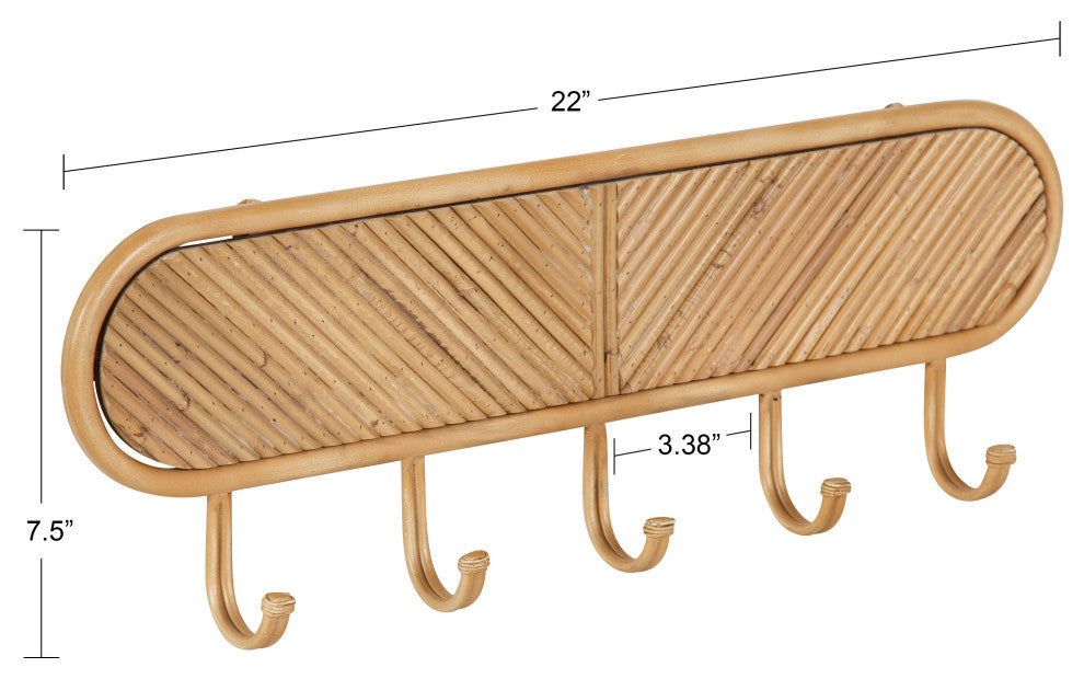 Tioga Wall Hooks, Natural, 20"x3"x8"