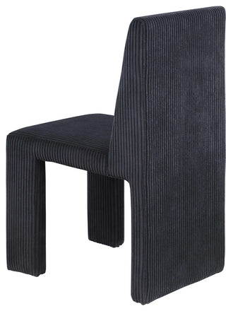Benson Upholstered Dining Chair, Black, Microsuede Corduroy