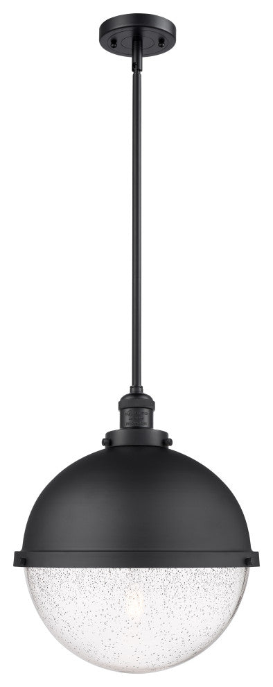 Innovations 201S-BK-HFS-124-BK Hampden 1 Light 12.875" Pendant, Matte Black