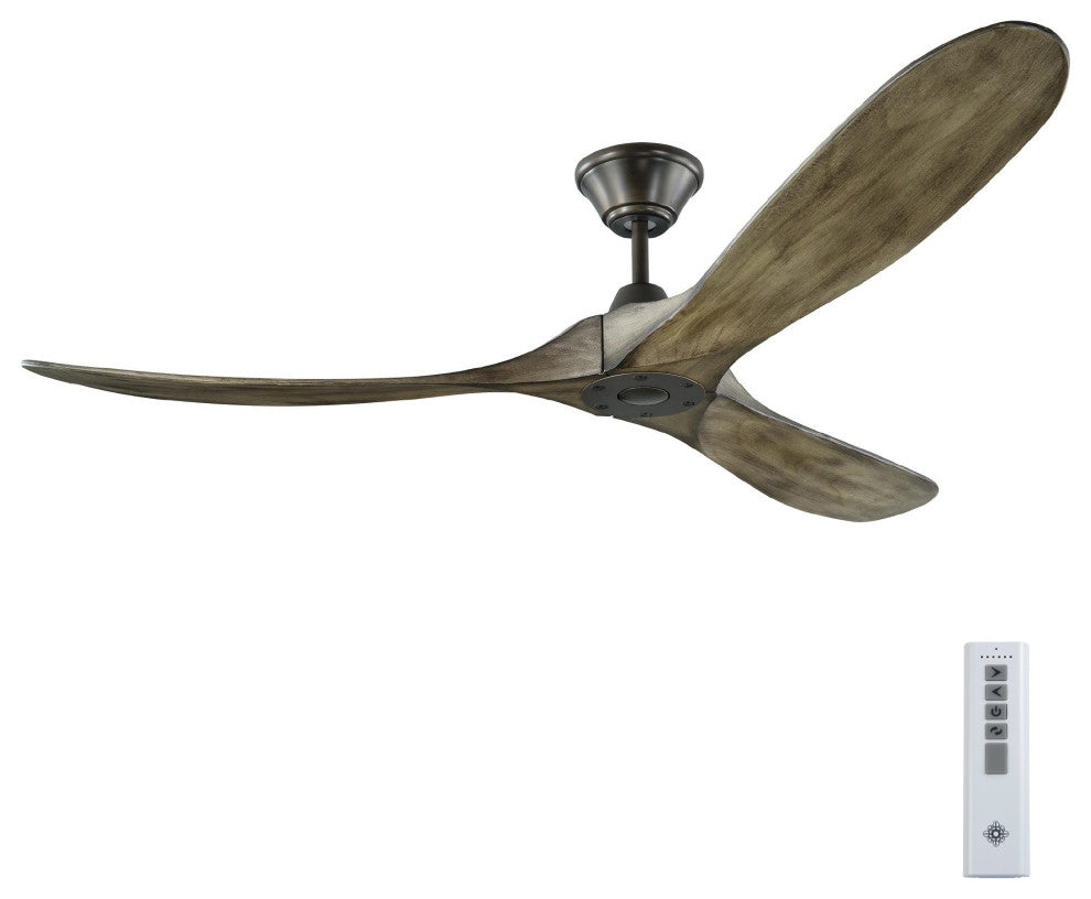 Maverick Coastal 3 Blade Outdoor Ceiling Fan Matte White Aged Pewter Light