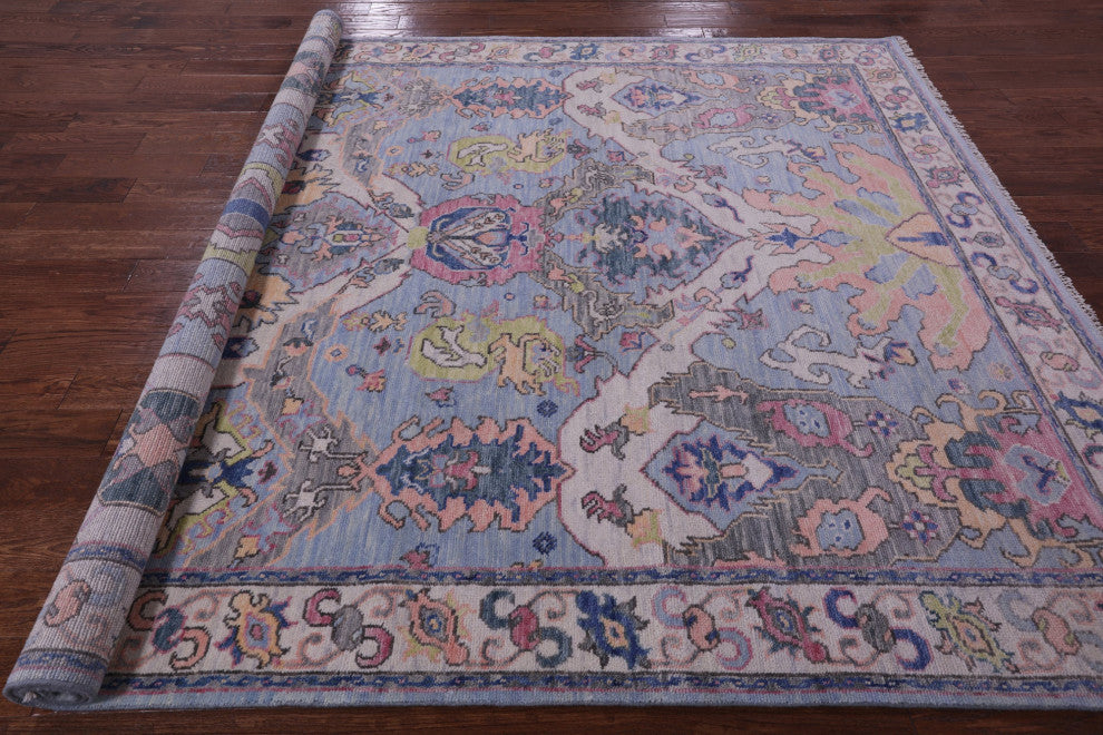 Hand Knotted Turkish Oushak Wool Rug 8' 0" X 9' 11" - Q15858