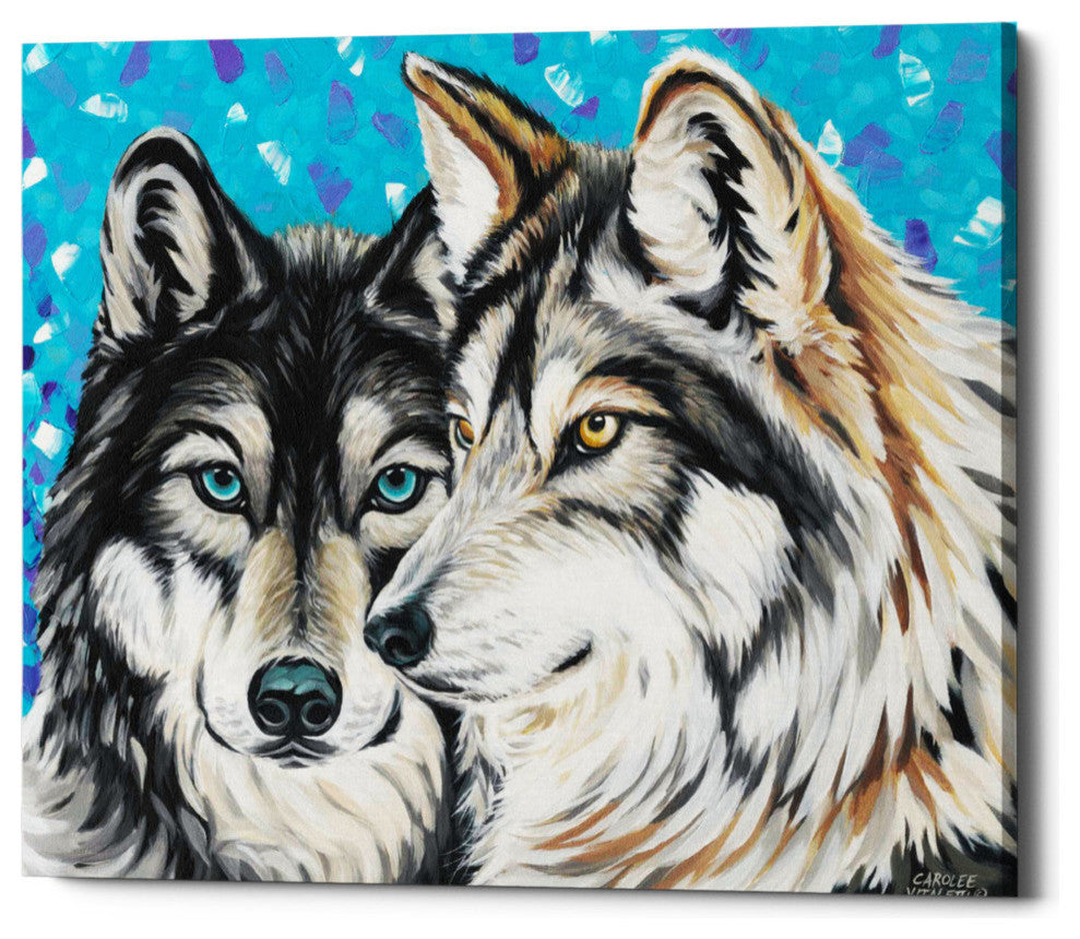 Grey Wolf I' by Carolee Vitaletti Giclee Canvas Wall Art, 30"x26"