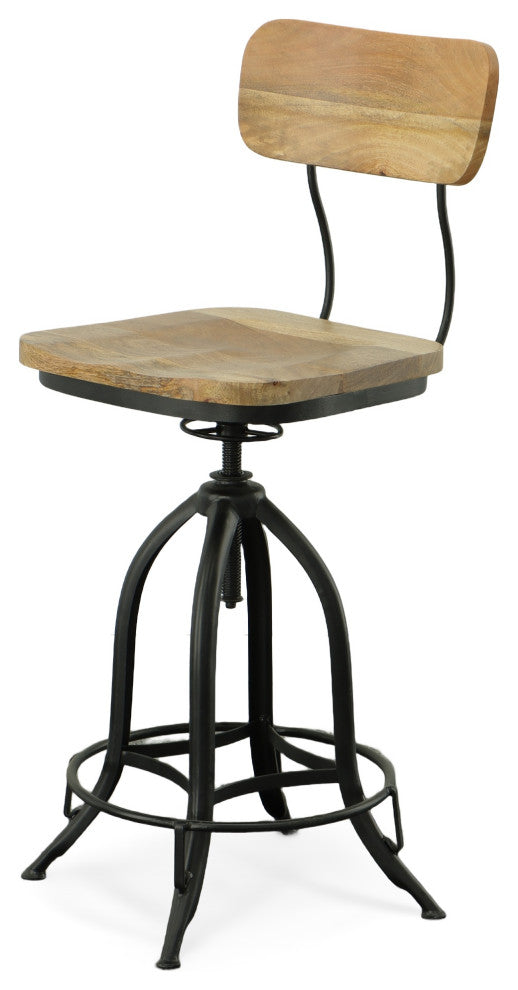 Mason Adjustable Stool, Natural/Black