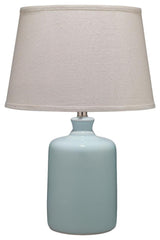 Modern Farmhouse Light Blue Milk Jug Shaped Table Lamp 22 in Glass Round