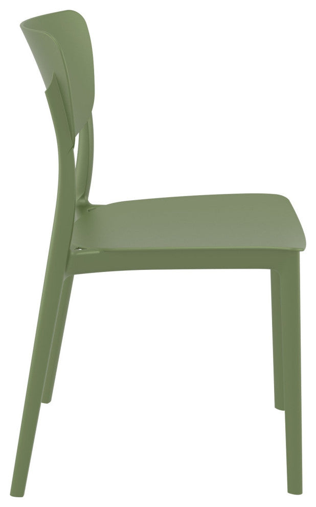 Monna Outdoor Dining Chair, Set of 2, Olive Green