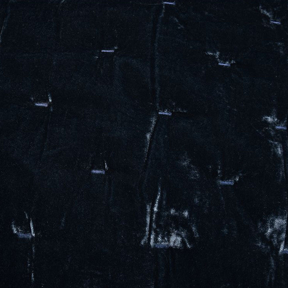 3-Piece HiEnd Accents Stella Faux Silk Velvet Quilt Set, Midnight Blue, Queen