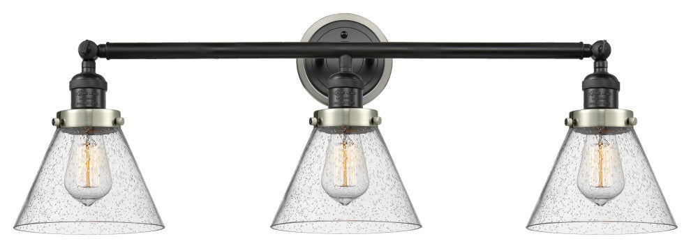 INNOVATIONS 205BK-BPSN-HRSN-G44 3-Light Bath Vanity Light Matte Black