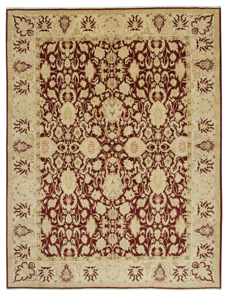 Rug N Carpet - Handwoven Oriental 9' 2" x 11' 11" Wool Oushak Area Rug