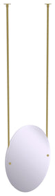 Frameless Oval Ceiling Hung Mirror with Beveled Edge, Satin Brass