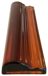 2x6 Chair Border Hand Poured Glass Tile, Amber