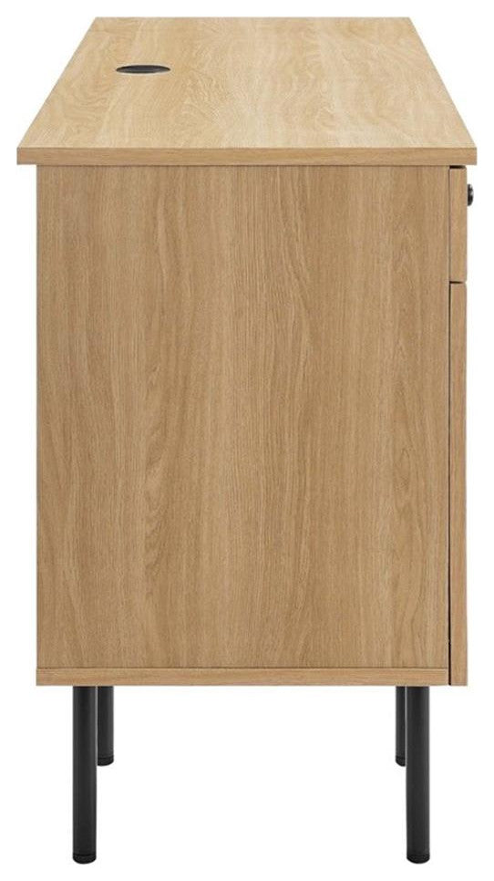 Modway Chaucer Particleboard and Laminate Office Desk in Oak