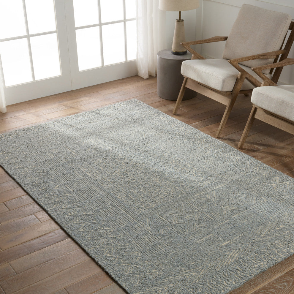 Jaipur Living Viatte Handmade Geometric Blue/ Cream Area Rug 8'X10'