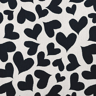 20" x 20" Patterned Hearts Valentine's Decorative Indoor Pillow, Black-White