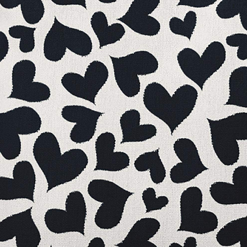 20" x 20" Patterned Hearts Valentine's Decorative Indoor Pillow, Black-White