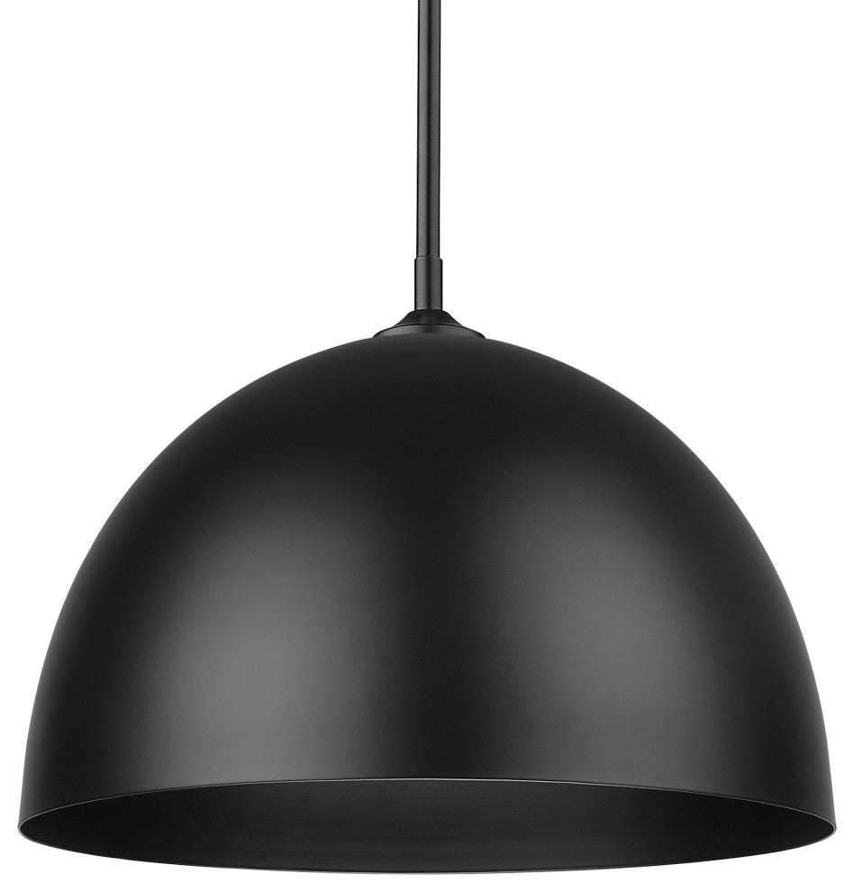 Zoey Large Pendant, Matte Black With Matte Black Shade