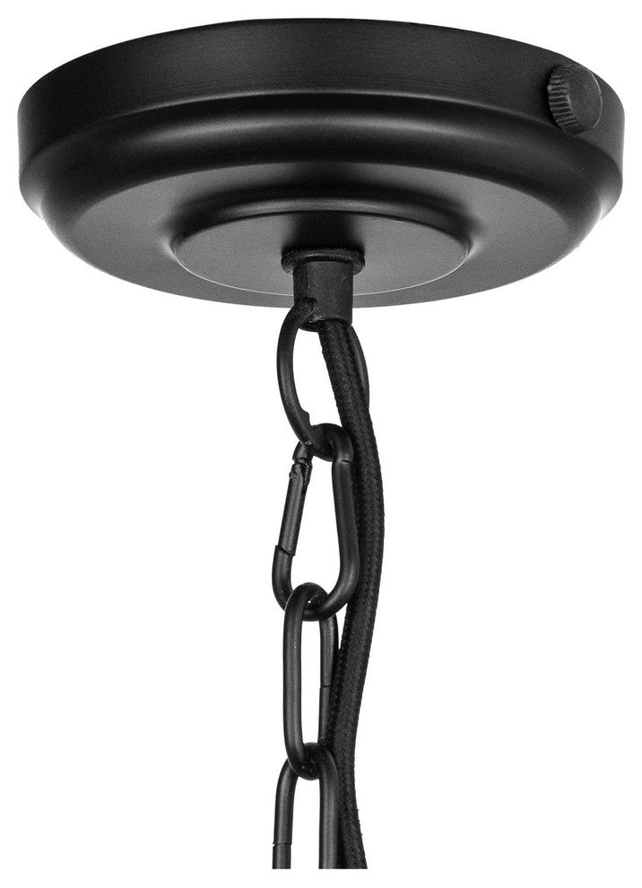 Sunlite Hexagon Pendant Vintage Antique Style Fixture, Stain Black Finish