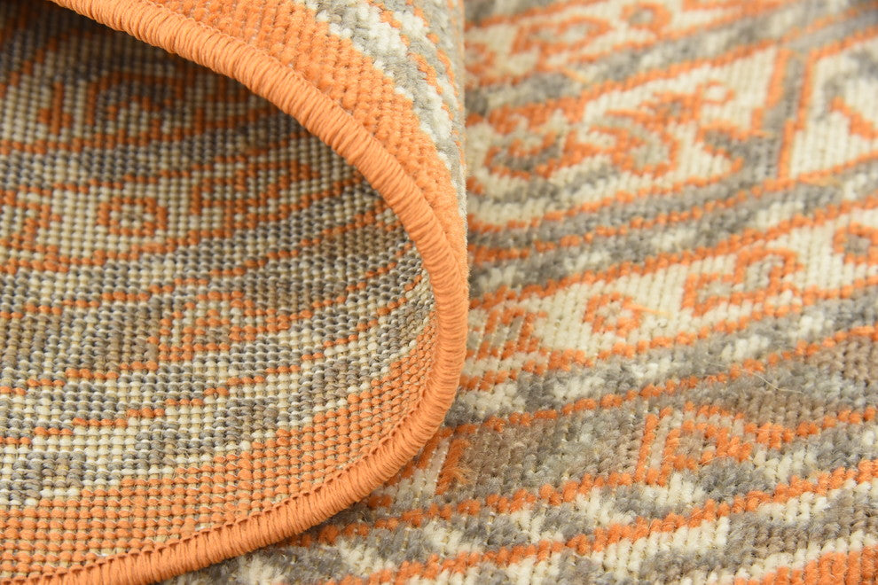 Unique Loom Orange Allover Williamsburg 5' Round Rug