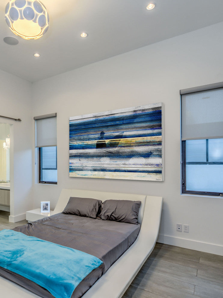 "Waiting for Waves" Print on White Wood, 60"x40"