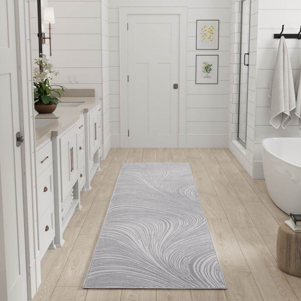 DKNY Central Park West 2' x 6' Grey Modern Indoor Rug