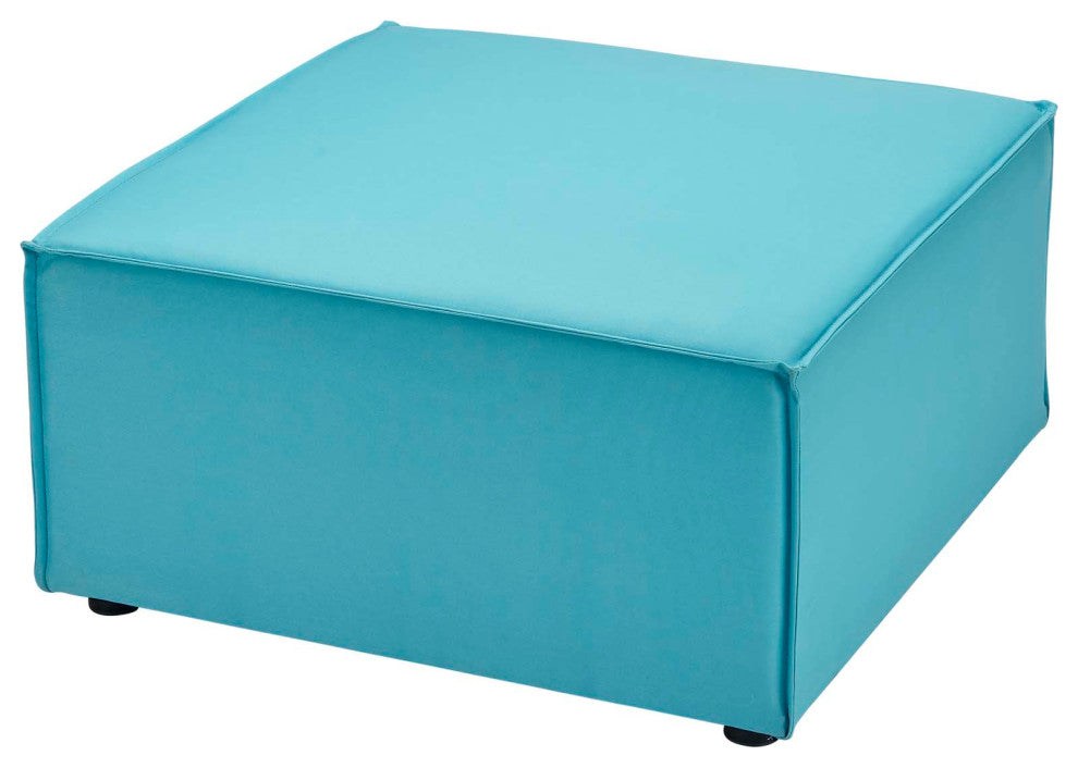 Lounge Chair Ottoman, Fabric, Blue, Outdoor Patio Balcony Cafe Bistro Garden