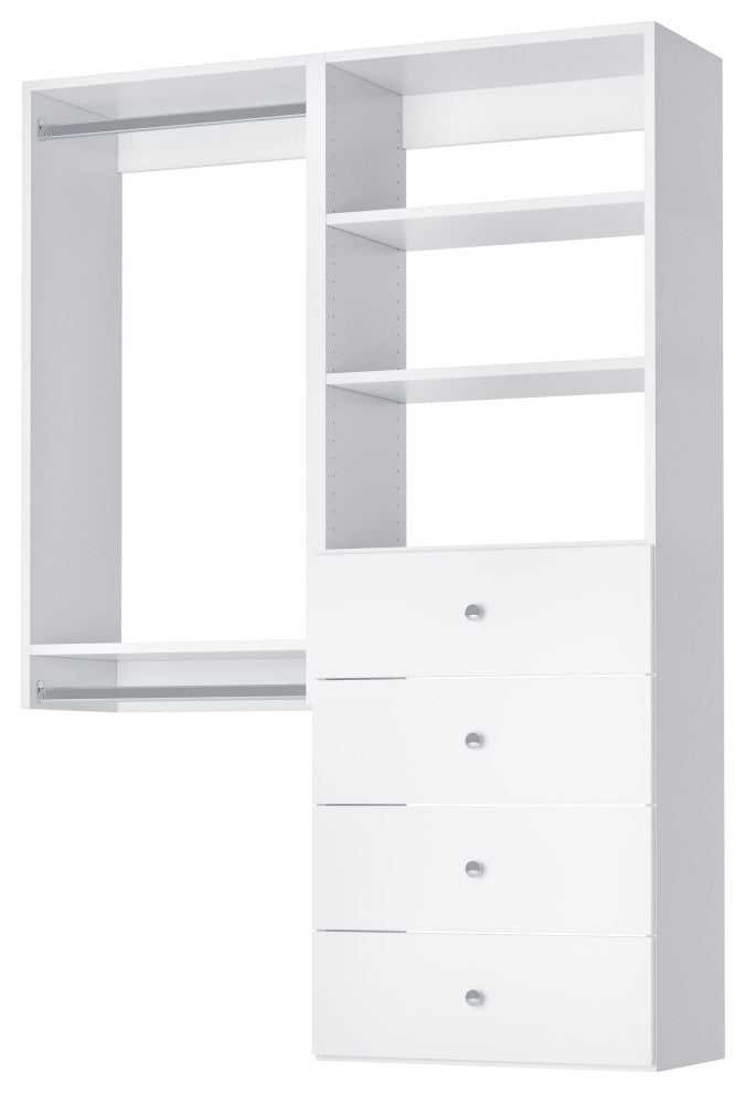 Modular Closet System Hanging Closet Organizer With Drawers 48"-63"