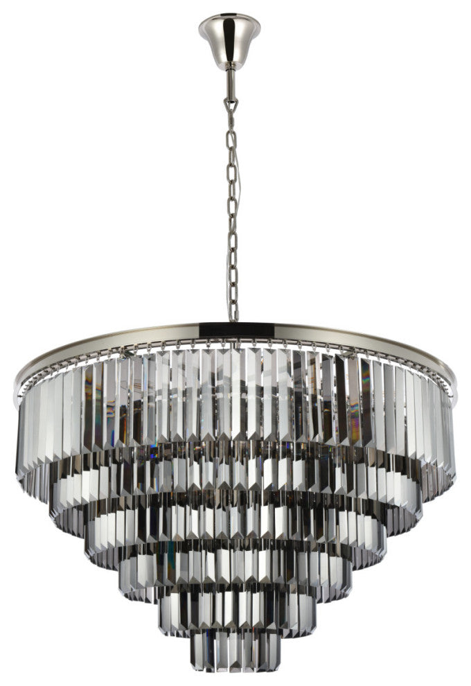 Elegant Lighting 1231D44-SS/RC Sydney 33 Light 44"W Crystal - Matte Black