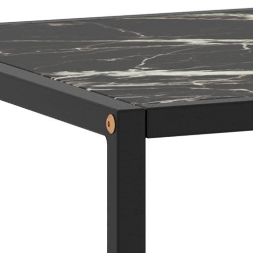 vidaXL Coffee Table End Table Accent Sofa Table for Bedroom Black Marble Glass