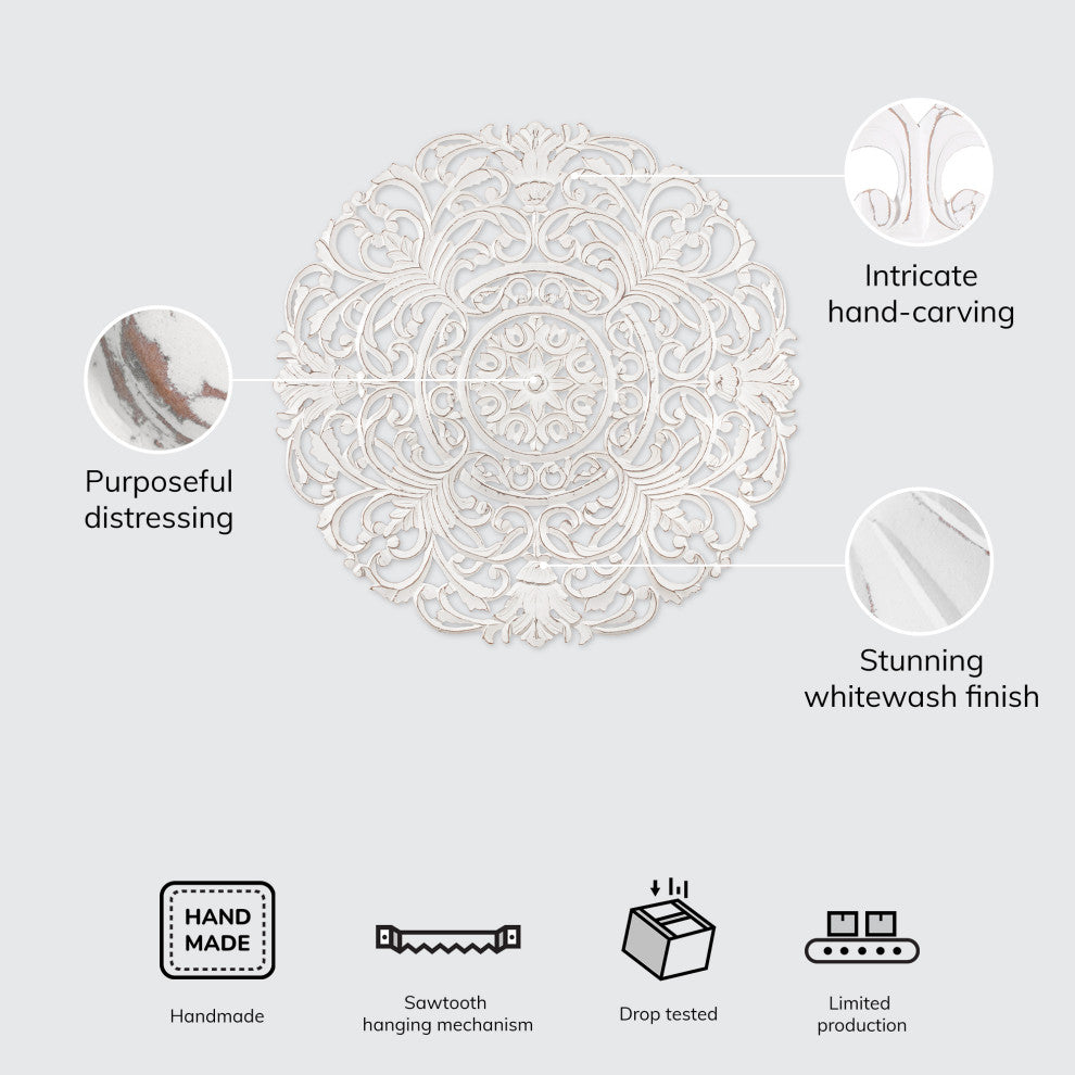 Frasso White Wall Medallion, White