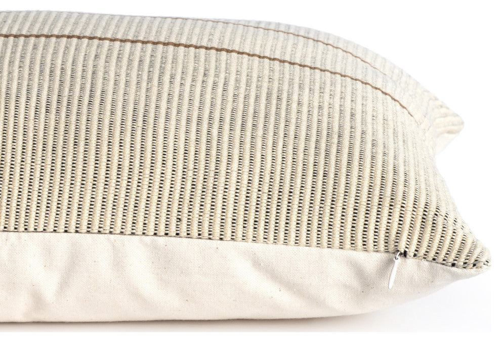Handwoven Merido Pillow, Beige, 14"x20"