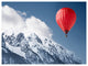 Balloon Over Winter Hills, Landscape Canvas Art Print, 40"x30"