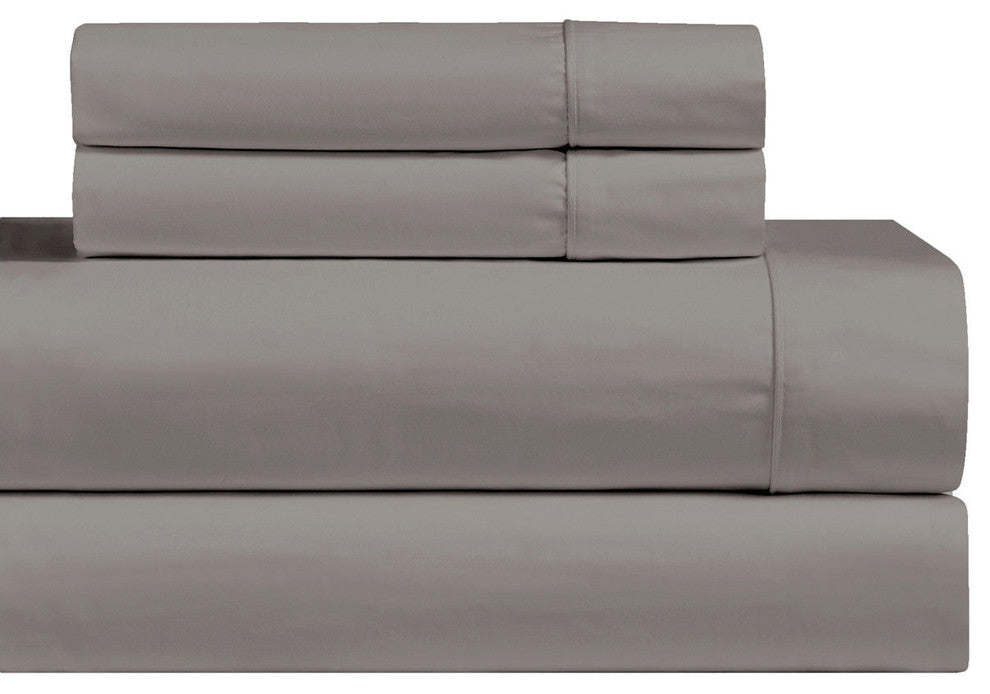 Attached Waterbed Sheet Set 650 TC Solid Sateen, Gray, Queen