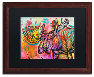 Dean Russo 'Moose' Art, Wood Frame, Black Mat, 20x16