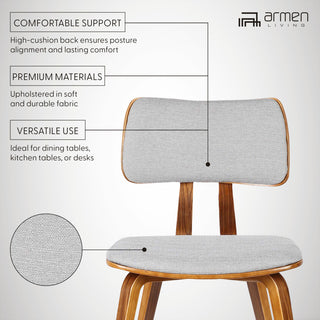 Jaguar Mid-Century Dining Chair, Walnut, Gray