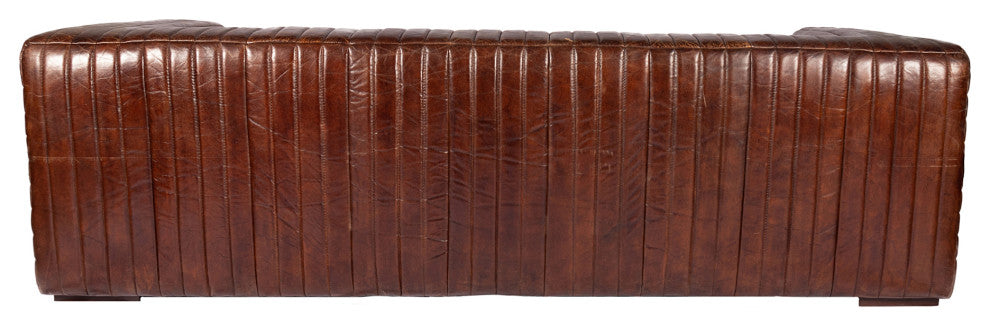 First of A Kind Castle Sofa Cappuccino Brown Leather