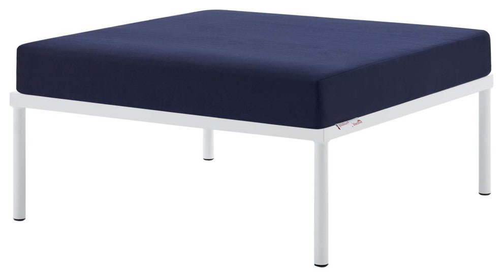 Lounge Chair Ottoman, Sunbrella, Aluminum, Metal, Blue Navy, Modern, Outdoor