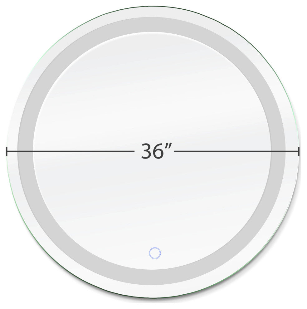 Dyconn Faucet Edison Round Tri-Color LED Wall Mounted Bathroom Mirror (36" Dia)
