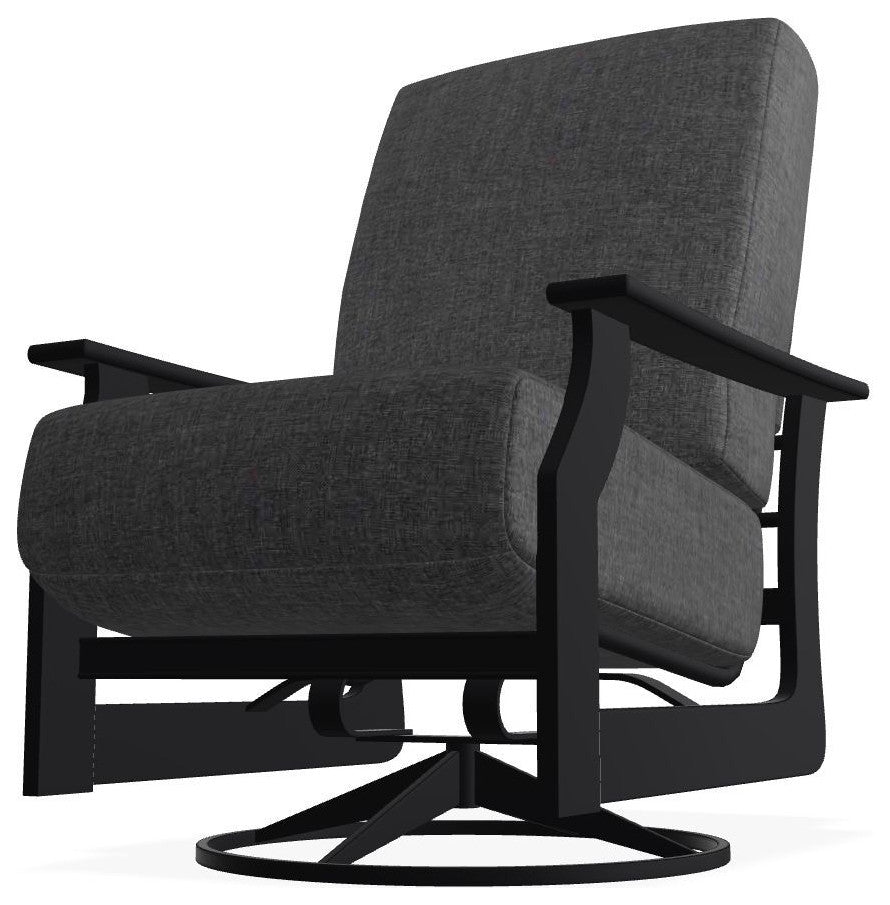 St. Catherine Deep Seat Outdoor Swivel Rocker, Slate/Black